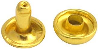 Wuuycoky Golden Double CAP gljiva za zakovice metala kapica 9 mm i post 10 mm pakiranje od 200 setova
