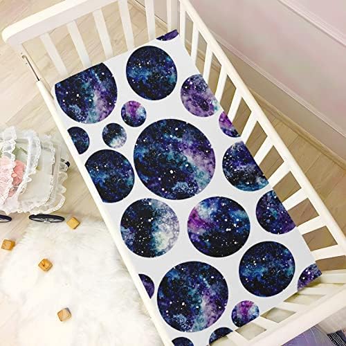 Starry Universe Crib listovi za dječake djevojke pakiraju i igraju plahte prijenosni mini krevetići s kolicama za standard za standardne