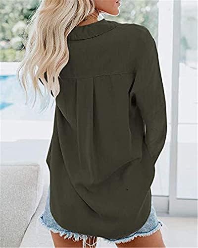 Adongnywell ženske kratke rukave v vrat šifonske bluze vrhovi gumb dolje poslovne košulje bluza tunika