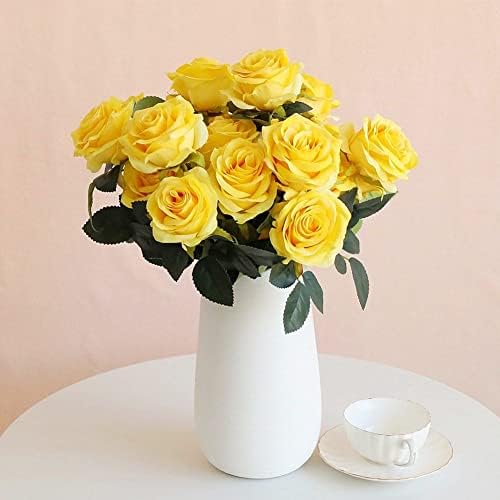 Aiinoo Umjetna ruža 10 glava svileni buket pravi dodir za vjenčanje za praznični vrt ukras kuće