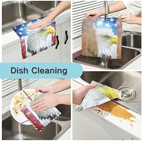 Alaza jela ručnici kuhinja za čišćenje krpe američke eagle zastave krpe upijaju kuhinjski ručnici bez ikakvih bara čaj meki ručnik