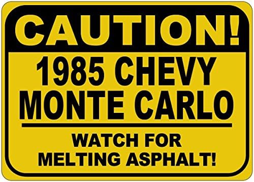 1985. 85 Chevy Monte Carlo OPREZ ASPHALT ZNAČAJ - 12 x 18 inča