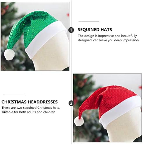 2 komada Božićni šeširi sa šljokicama lijepi modni šeširi za zabavu dekor