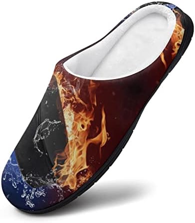 Domaće muške pamučne papuče led i vatra zimske tople unutarnje papuče s neklizajućim potplatom unutarnje vanjske cipele
