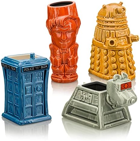 Geeki Tikis Doktor koji set od 4 | Jedanaesti liječnik, Tardis, Dalek i K-9