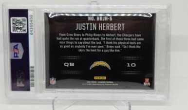 Justin Herbert Los Angeles Chargers 2021 Iluzije Holoheroes SSP kartice HHJH-5 PSA 9 metvica