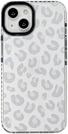 Bijeli leopard svijetlosiva mekana futrola za Apple iPhone 13 ugrađeni odbojnik Žene Slatki stilski poklopac za iPhone 13 6.1