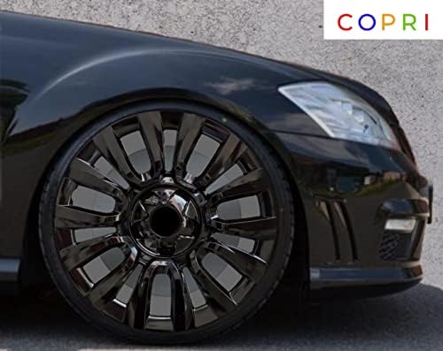 Copri set od 4 kotača 15-inčni crni hubcap Snap-on odgovara Mercedesu