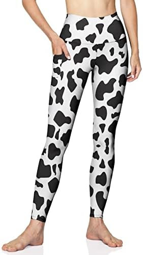 Gajbela krave gamaše za žene visoke krave tiskane joga hlače s džepnim gamarama za vježbanje hlača