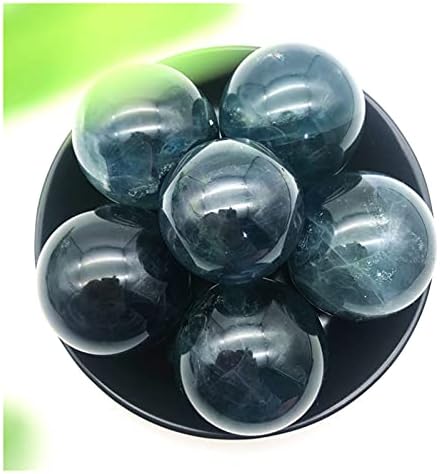 Qiaonnai ZD1226 1PC Natural Plavi fluorit Kugla sfera Quartz kristali dragulj kameni ukras Kućni ukras sirovi reiki liječenje prirodnog