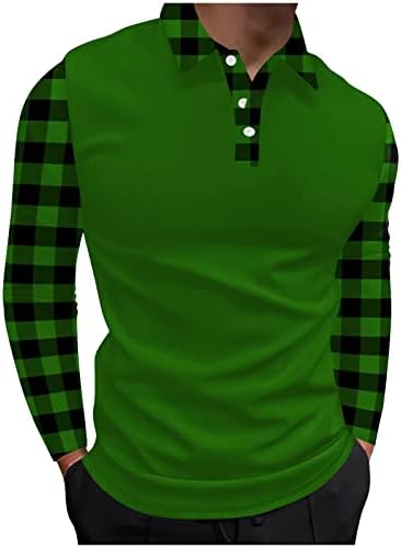 XXBR 2023 Nova muška četiri sezona Slobodna modna karirana spajanje Kontrastni dizajn boje reverca Undershirt dugačka dugačka