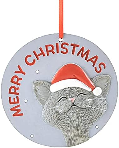 Whimsic narančasta mačka Sretan božićni ukras odmor kolekcija - sretna kolekcija mačaka - pokloni za mačke za žene, ljubitelje mačaka,