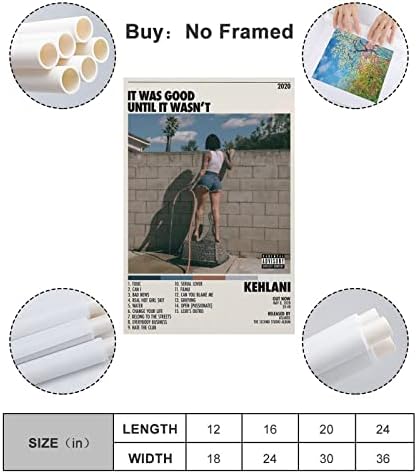 MeetJe Kehlani Poster bilo je dobro dok nije bio platneni platneni platneni platneni album za estetski poklon sobe: 12x18inch