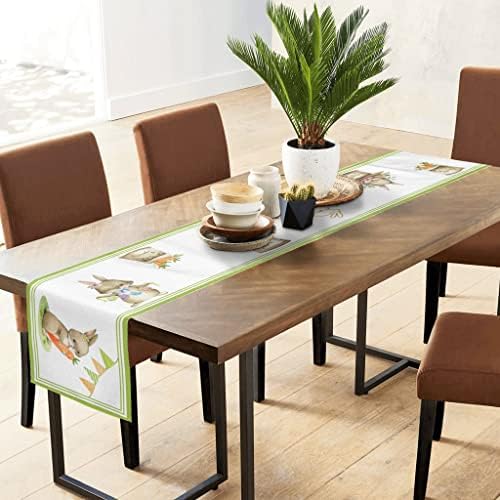Slatki uskrsni zeko trkač uskrsnog stola, sezonski proljetni odmor kuhinja ukrasi za ručavanje za kućni dekor 13x72 inča