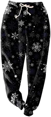Fleece gamaše za žene božićne tople debele joga hlače Xmas stablo grafički neprimjetni termički trčanje gamaša