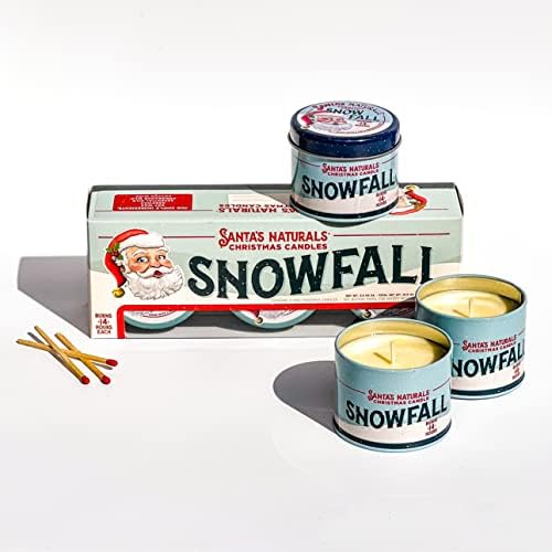 Djed Mraz Naturals snijeg pada božićna svijeća trio pakiranje | Slatki, svijetli miris | Napravljeno od esencijalnih ulja i mješavine