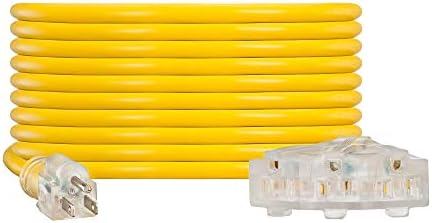 NC XQIN teški produžni kabel od 50 ft UL na popisu 12 dodataka kabel za produženi kabel vanjski kabel-12/3 SJTW Osvijetljeni trostruki