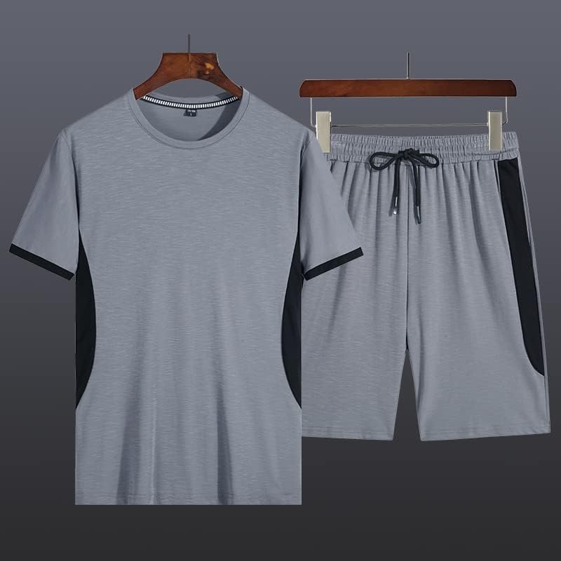 Povremeni muškarci postavljaju ljetne tanke majice za sportsku odjeću+kratke hlače za dvije komade odjeće muško