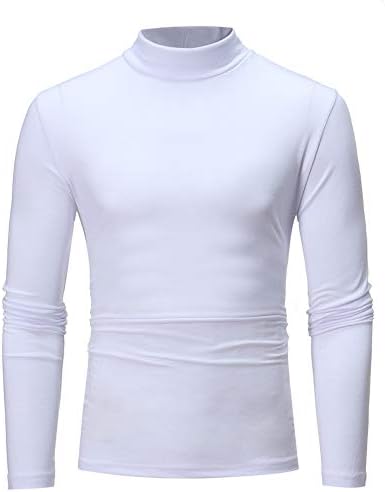 XXBR muški vitki fit mock vrat Osnovni vrhovi dugih rukava toplinsko rubno rublje kornjače pulover ležerni sloj majice majice
