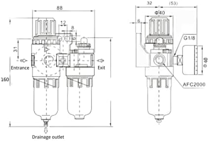 Mairuker Air Filter AFR-2000 AL-2000 Pneumatski dvostruki zračni filter Air Compressor tretman izvora s regulatorom zamka 1/4NPT
