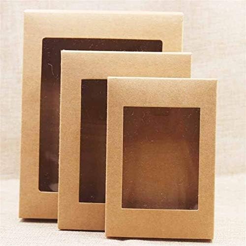 Aosuai 20pcs DIY papirnati okvir s prozorom bijela/crna/kraft papirnata kutija poklon kutija pakiranje za vjenčanje za kućnu zabavu