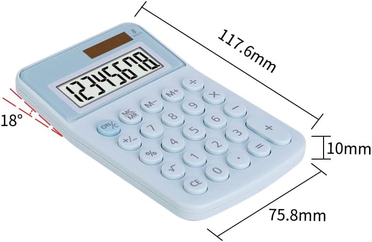LDCHNH Mini kalkulator solarna boja Student Slatki kalkulatori prijenosni lagani nošenje Slatki kawaii Creative School Office Opsles