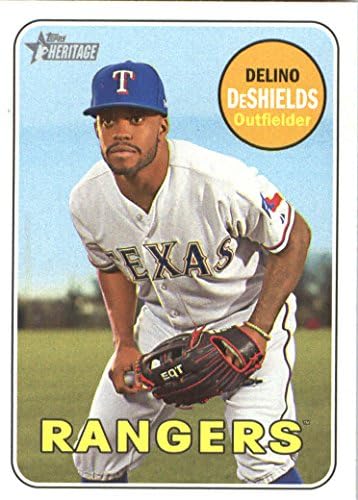 2018. Topps Heritage 227 Delino Deshields Texas Rangers Baseball Card