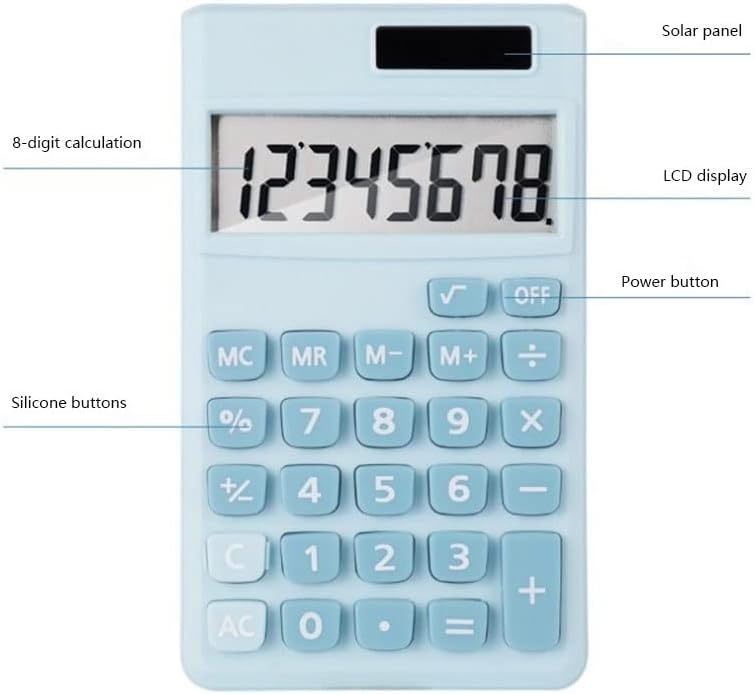 Feer crtani mini kalkulator kreativna boja bombona boja mali prijenosni kalkulator Ured Ureda dvostruka napajanja kalkulator silikonskog