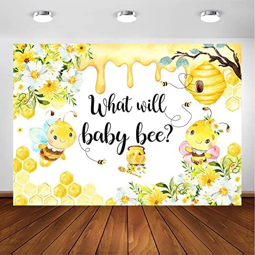 Pozadina za otkrivanje spola pčelinjeg saća _ suncokret bumbar ili medonosna pčela koji će Spol otkriti pčelinje dijete ukrasi za zabavu