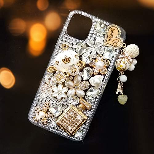 Guppy kompatibilan s iPhoneom 13 futrolom za žene djevojke luksuzni 3d bling sjajni rhinestone dijamantski kristalni biser ručno izrađeni