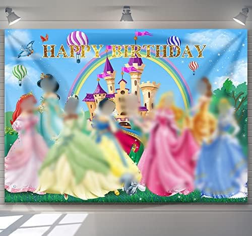 Pozadina za rođendansku fotografiju za djevojčice Dugin dvorac bajkovita haljina životinje ružičasta svjetlucava pozadina za fotografiranje