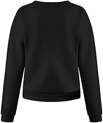 Dukserice za žene, estetski grafički casual preveliki džemper s okruglim vratom s dugim rukavima, majice s puloverima