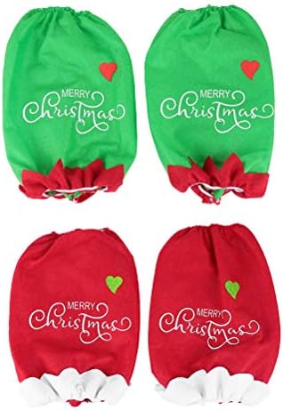 2 para netkanih rukava Djeda Božićnjaka Božićni poklon crveni zeleni kućni dekor za blagdansku zabavu