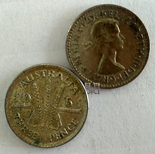 Oceani novčići Australski novčić Elizabeth Drugi svijet 1961. 3 Relie Silver Coin