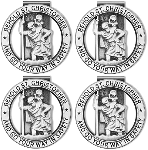 St Christopher medalja za automobil srebrni svetac Christopher vizir isječak religiozni automobilski medalje krenite u sigurnosni automobil
