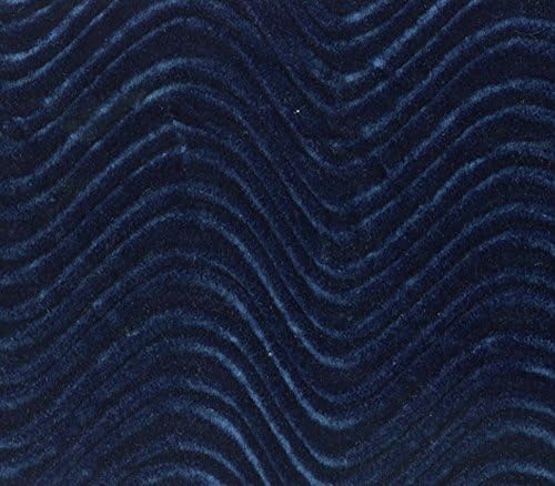 Baršunasta presvlaka u flocked vrtložnoj tkanini u tamnoplavoj boji / široka 58 inča / prodaje se u dvorištu