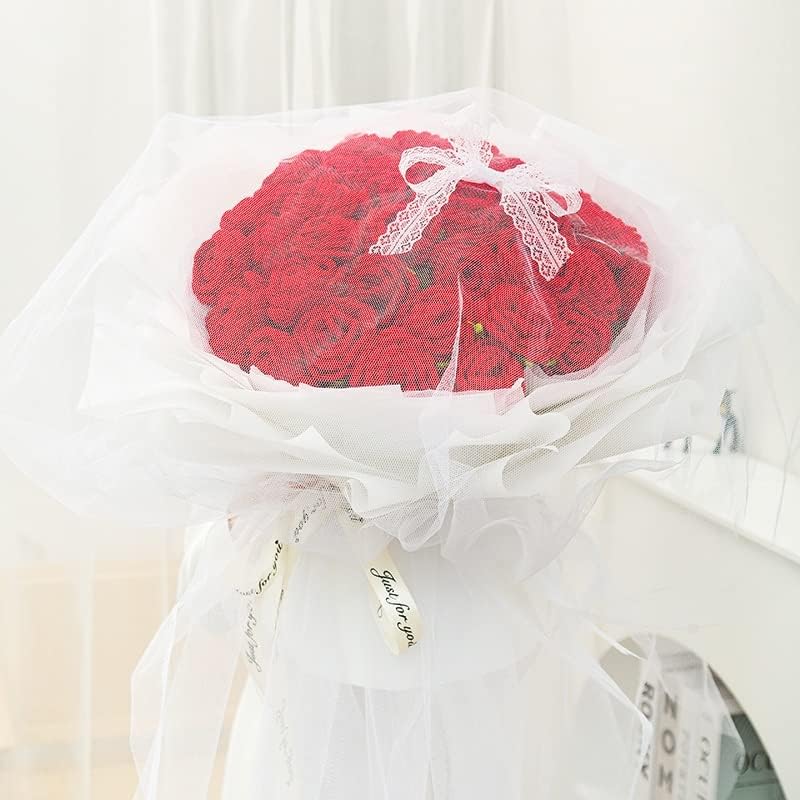 Imitacija ručno pletenih 36 crvenih ruža buket od pletene pređe cvijeće besmrtni cvijet poklon