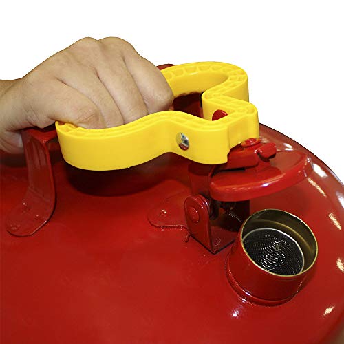 Orao UI-20-FS Crveni pocinčani čelik tipa 1 benzinska sigurnost limenka s lijevkama, kapacitet 2 galona, ​​9,5 visina, 11,25 promjera