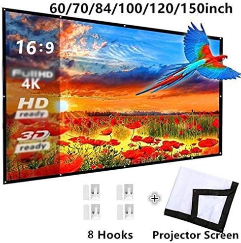 ZLXDP sklopivi 16: 9 Projektor 60 70 84 100 120 inčni bijeli vanjski projekcijski zaslon TV home projektor zaslon
