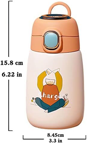 Daymoo Dječja boca s vodom - 320 ml, vakuum izolirana putnička čaša od nehrđajućeg čelika s LED zaslonom temperature, termo šalica,
