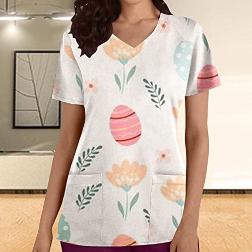 Bluza kratkih rukava majica za žene duboki izrez u obliku cvijeta u obliku cvijeta anatomski piling kostimi slatkih zečjih životinja