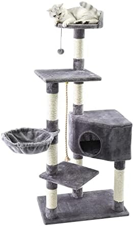 Višerazinska igraonica na mačjem drvetu, centar za penjanje, toranj, viseća mreža, etažni namještaj, grebalica za mačiće