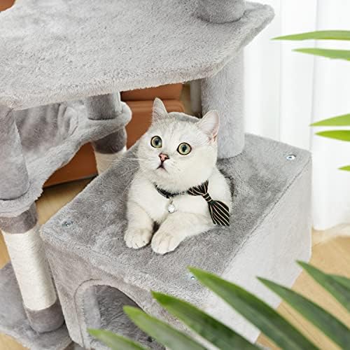 Mačje stablo Kilodore 51,2-inčni mačji toranj za kućne mačke veliki stan za mačiće na više razina s daskom za grebanje prekrivenom
