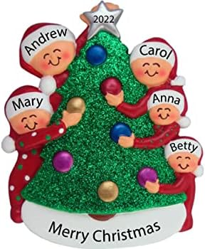 Personalizirano ukrašavanje Stablo Obitelj od 6 božićnih ukrasa Poklon 2022. - Djeca braća unuka rođaci prijatelji prijatelji ljubitelji