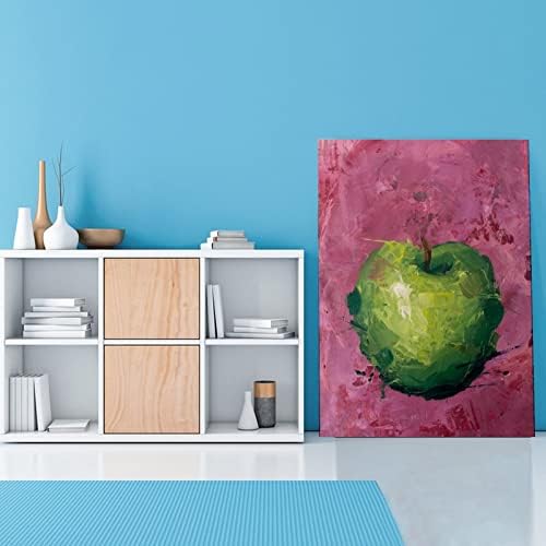 Zelena jabučna ulje Slikanje voćnog zida Umjetnost kuhinja Umjetnost Umjetnost Zdrava hrana platna plakati Printins slika za spavaću