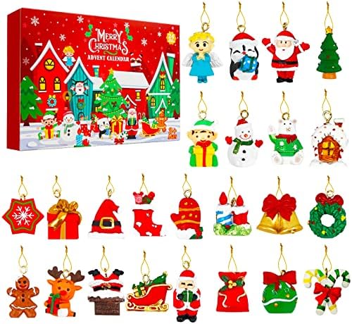 Božićni adventski kalendar 2022. za djecu Mini ukrasi za božićno drvce smola 24 dana božićnog odbrojavanja adventski kalendar Dječji