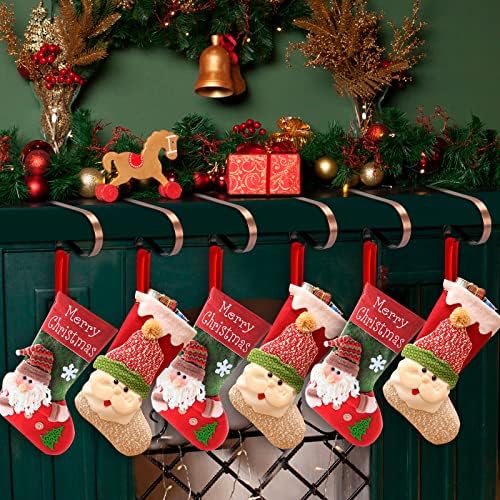 KMUYSL 6 pakiranje božićnih čarapa, podesive kuke za čarape za kamin, lagane vješalice za čarape, držače za čarape koji nisu klizači