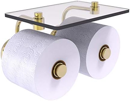 Držač toaletnog papira 91000-24-2e s 2 valjane staklene police, mesing bez premaza
