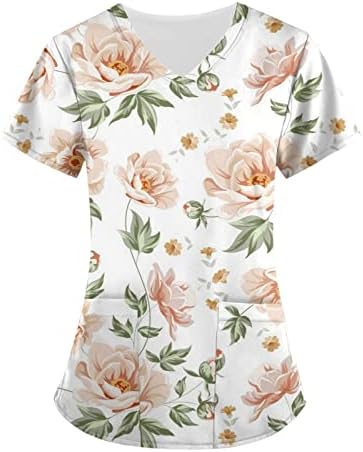 Uniforma bluza za piling košulja ljetna prozračna bluza s izrezom u obliku slova B i kratkim rukavima, široka radna odjeća, ženski