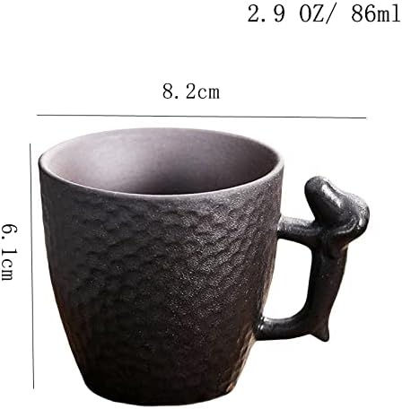 Ylobdoly 2,9 oz/ 86 ml Mini keramička šalica za kavu s slatkom ručkom za pse, novitet kameni softver vintage čaj čaše espresso šalice